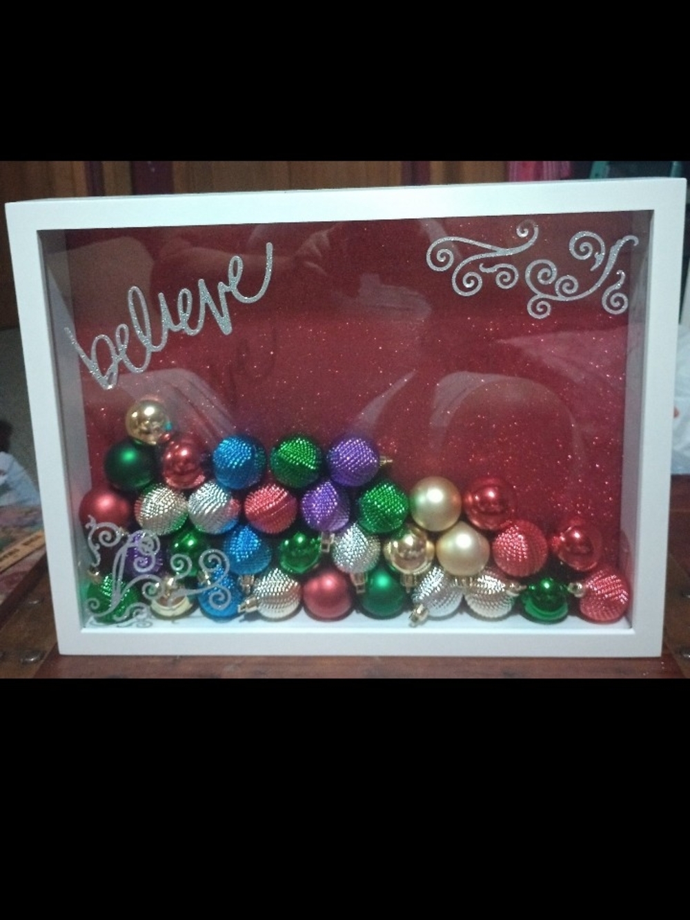 Holiday 'Believe' Ornament Shadow Box - Multicolor